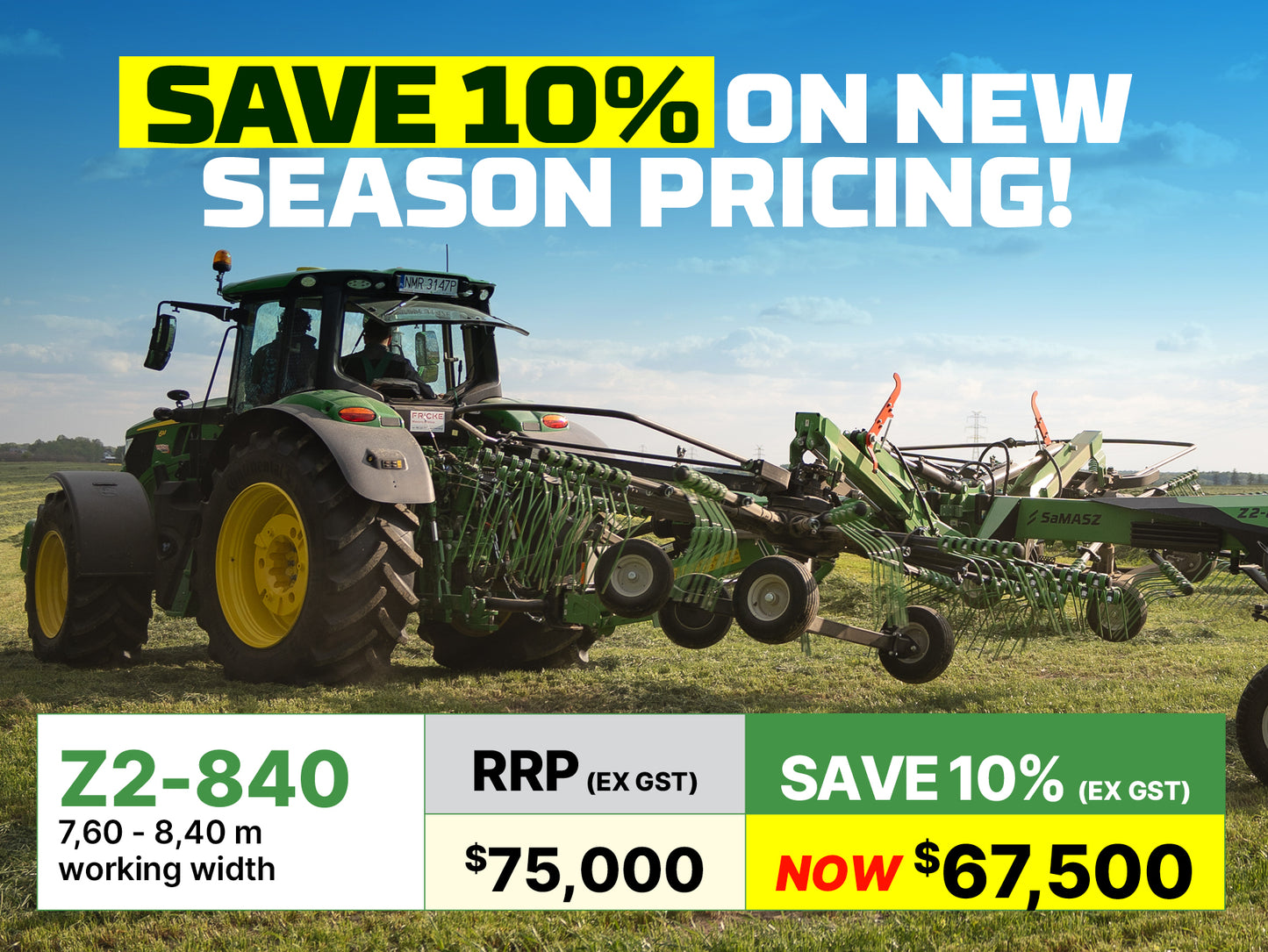 SaMASZ Z2-840 Double Rotor Rake