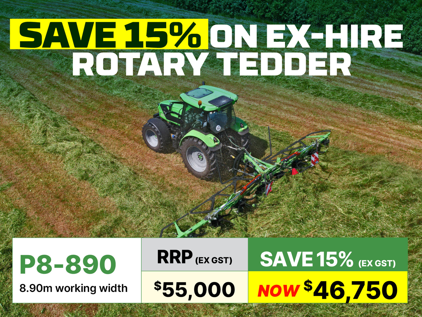 SaMASZ P8-890 Rotary Tedder - EX HIRE UNIT